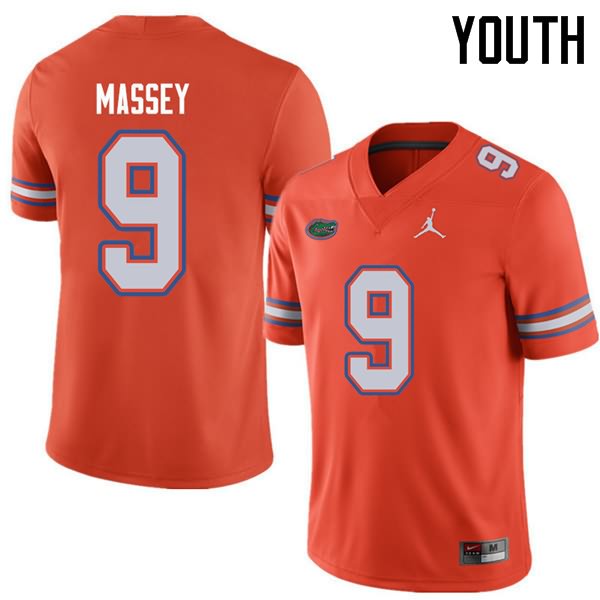 Youth NCAA Florida Gators Dre Massey #9 Stitched Authentic Jordan Brand Orange College Football Jersey OHV4565CR